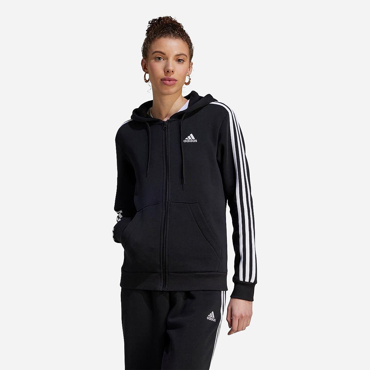 AN319881 Essentials 3-Stripes Fleece Rits Hoodie Dames