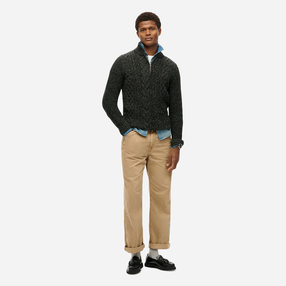 AN317688 Jacob Cable Knit Half Zip