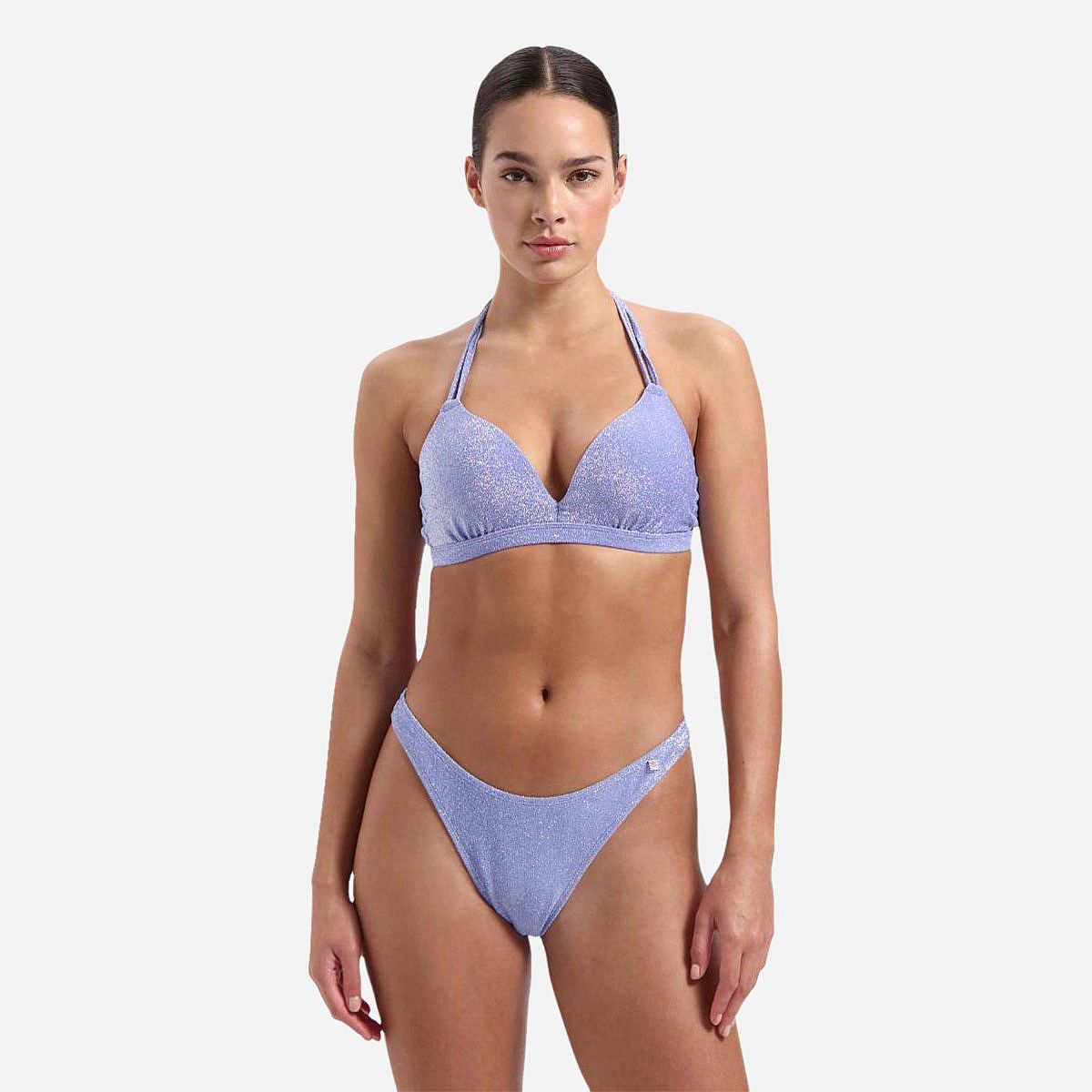 AN312050 Lavender Glitter Halter Bikinitop