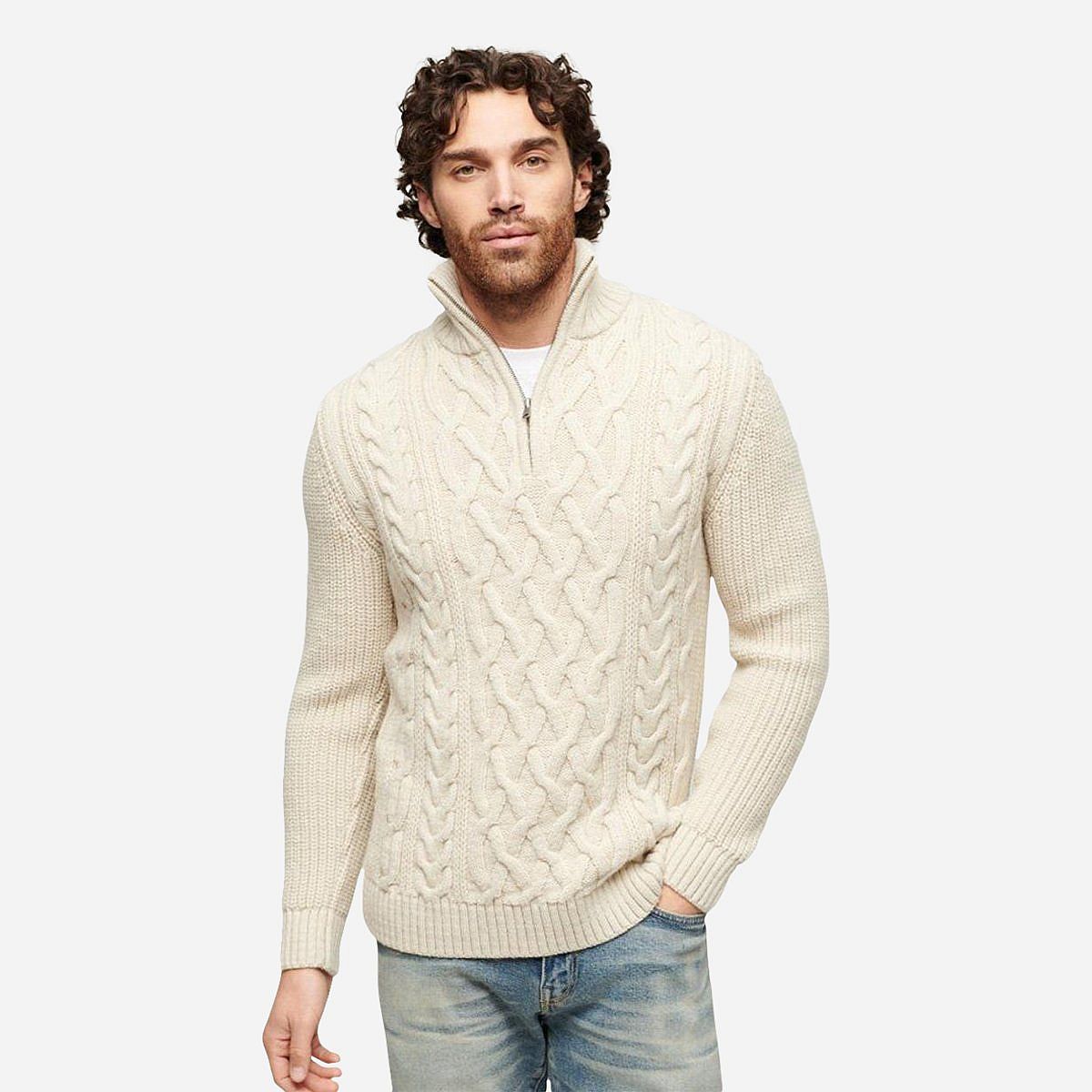 AN317685 Jacob Cable Knit Half Zip Heren