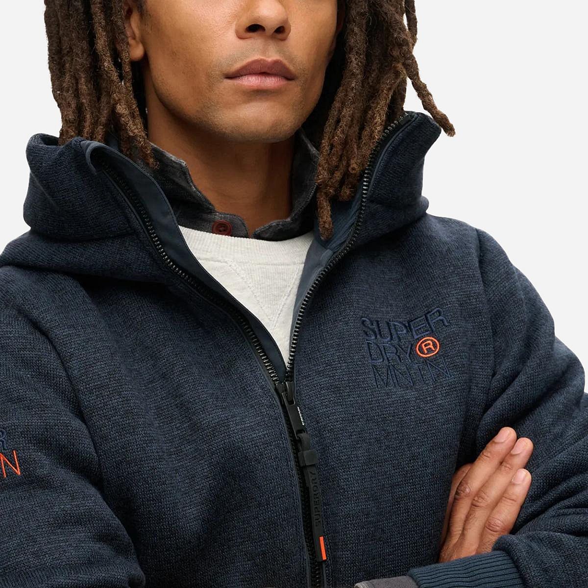 AN317679 Hooded Bonded Knit Bomber Jack Heren