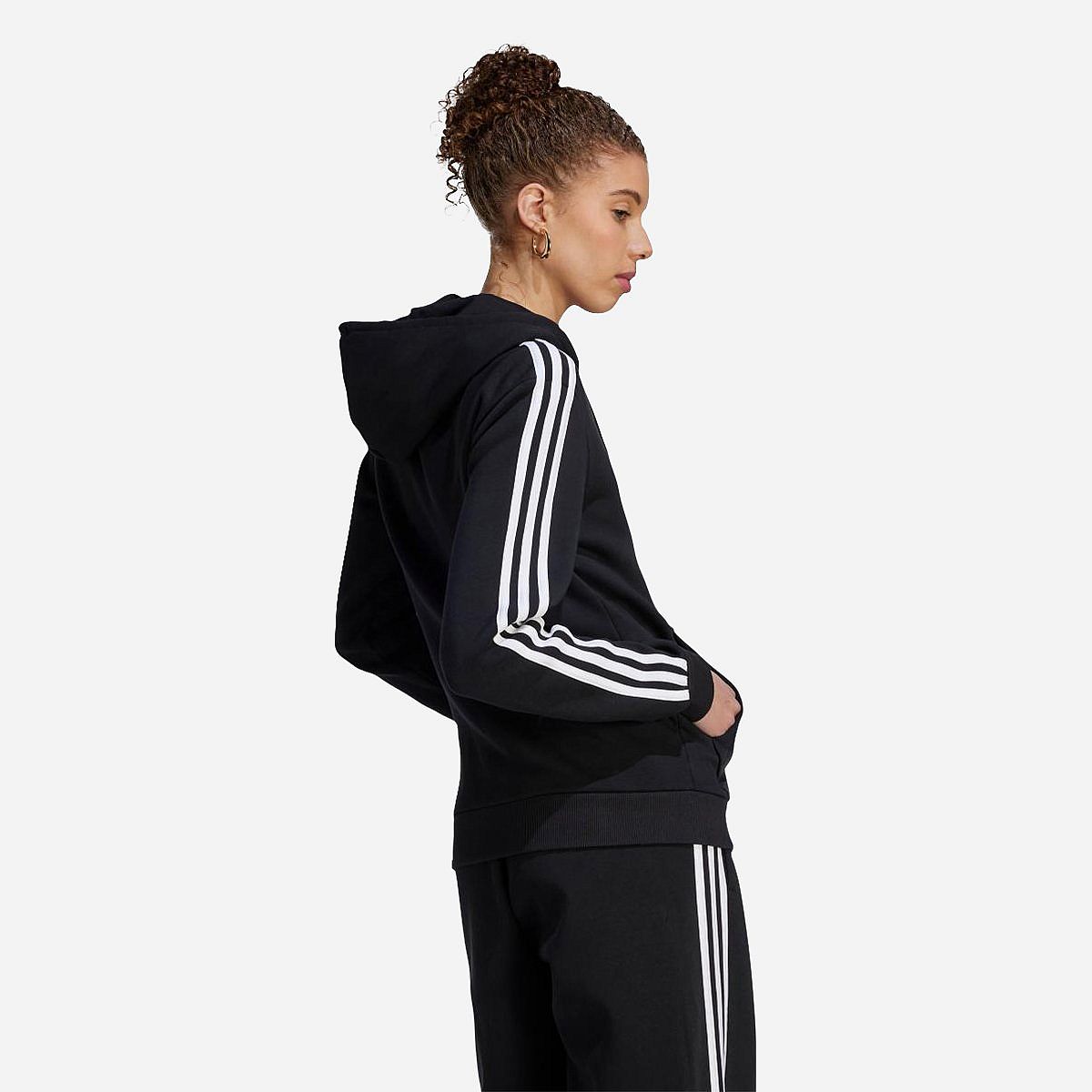 AN319881 Essentials 3-Stripes Fleece Rits Hoodie Dames