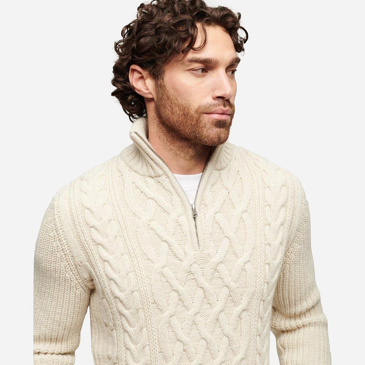 AN317685 Jacob Cable Knit Half Zip Heren