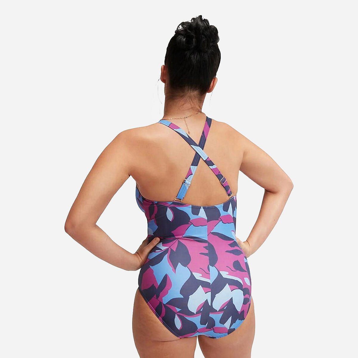 AN307556 Eco Print V-Hals Plussize Badpak Dames