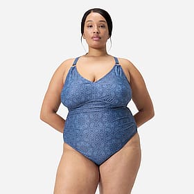 Speedo Eco Print V-Hals Plussize Badpak Dames