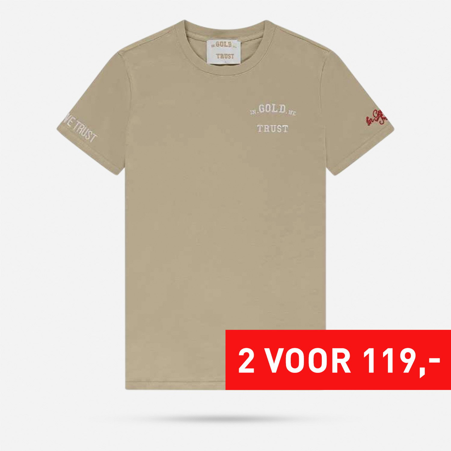 In gold we trust shirt online groen